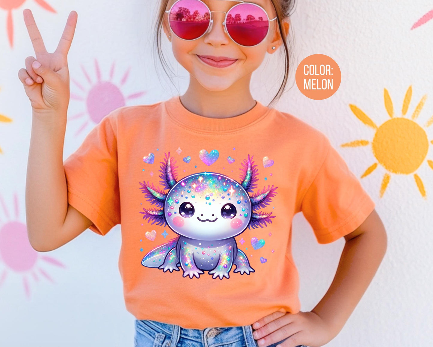 Comfort Colors® Cute Axolotl Shirt, Girls Axolotl Shirt, Cute Youth Shirts, Matching Mom and Daughter Shirts, Axolotl Gift