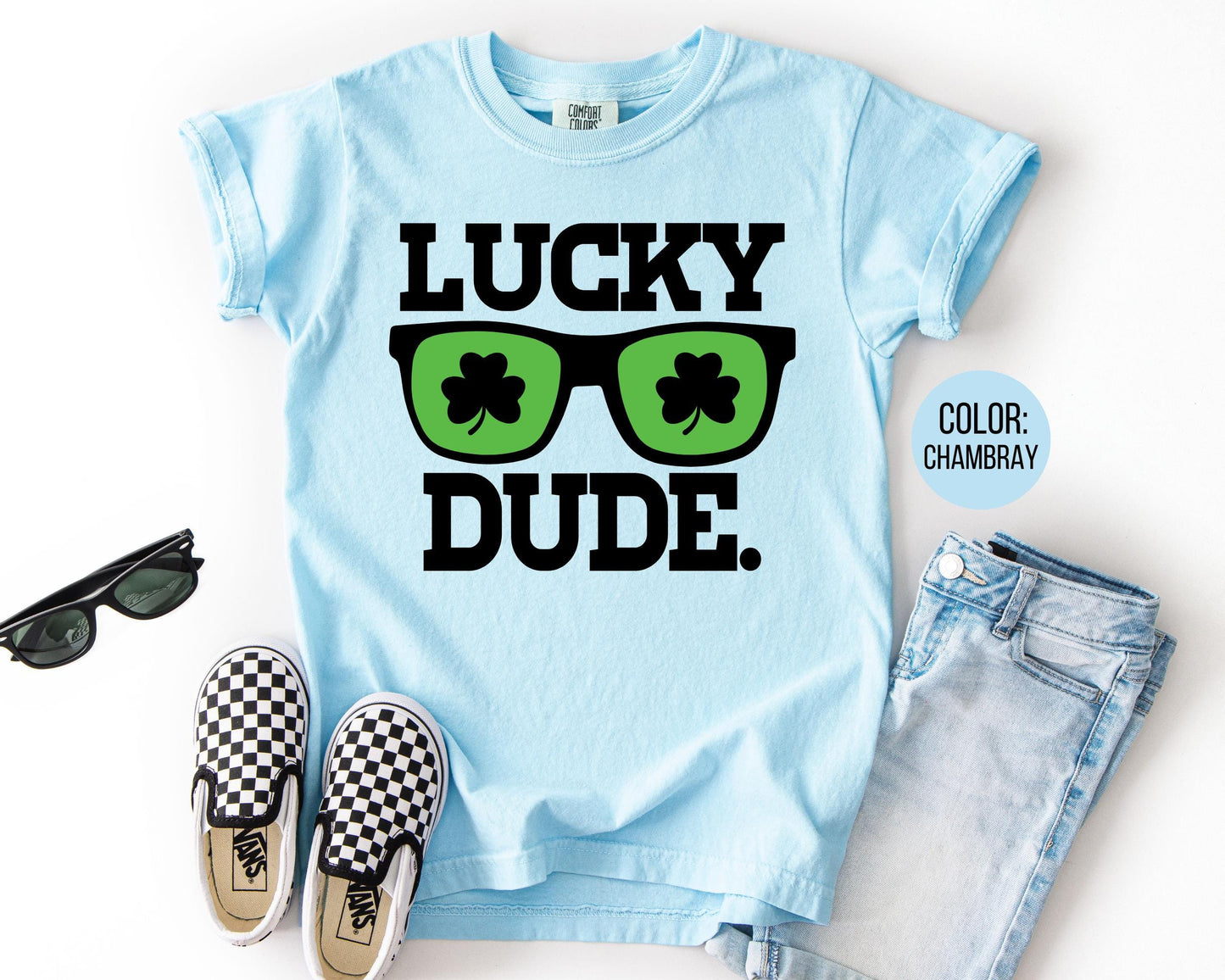 Comfort Colors® Boys Lucky Dude Shirt, Kids St Patricks Day Shirts