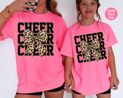 Comfort Colors Coquette Leopard Cheer Shirt - Youth & Girls