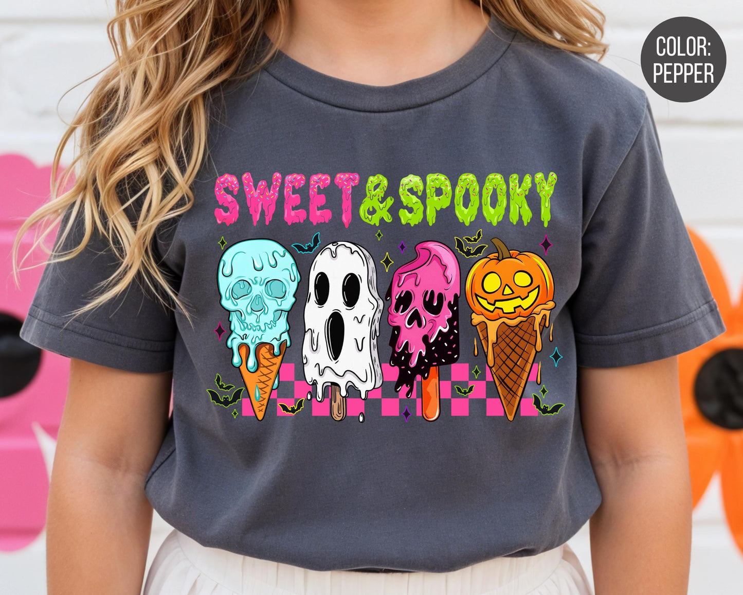 Comfort Colors Kids Halloween Shirt: Sweet & Spooky Girls Tee