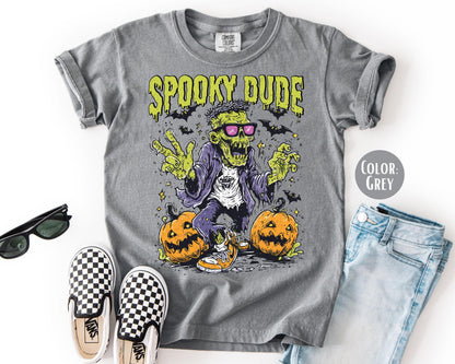 Comfort Colors Boys Halloween Shirt: Spooky Zombie Dude
