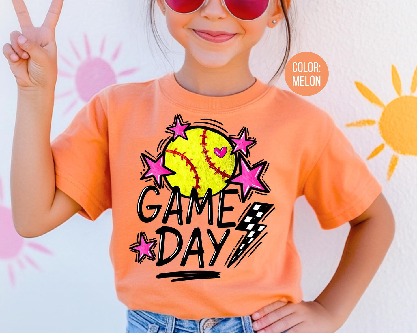 Comfort Colors Game Day Softball Shirt: Youth Softball Tee