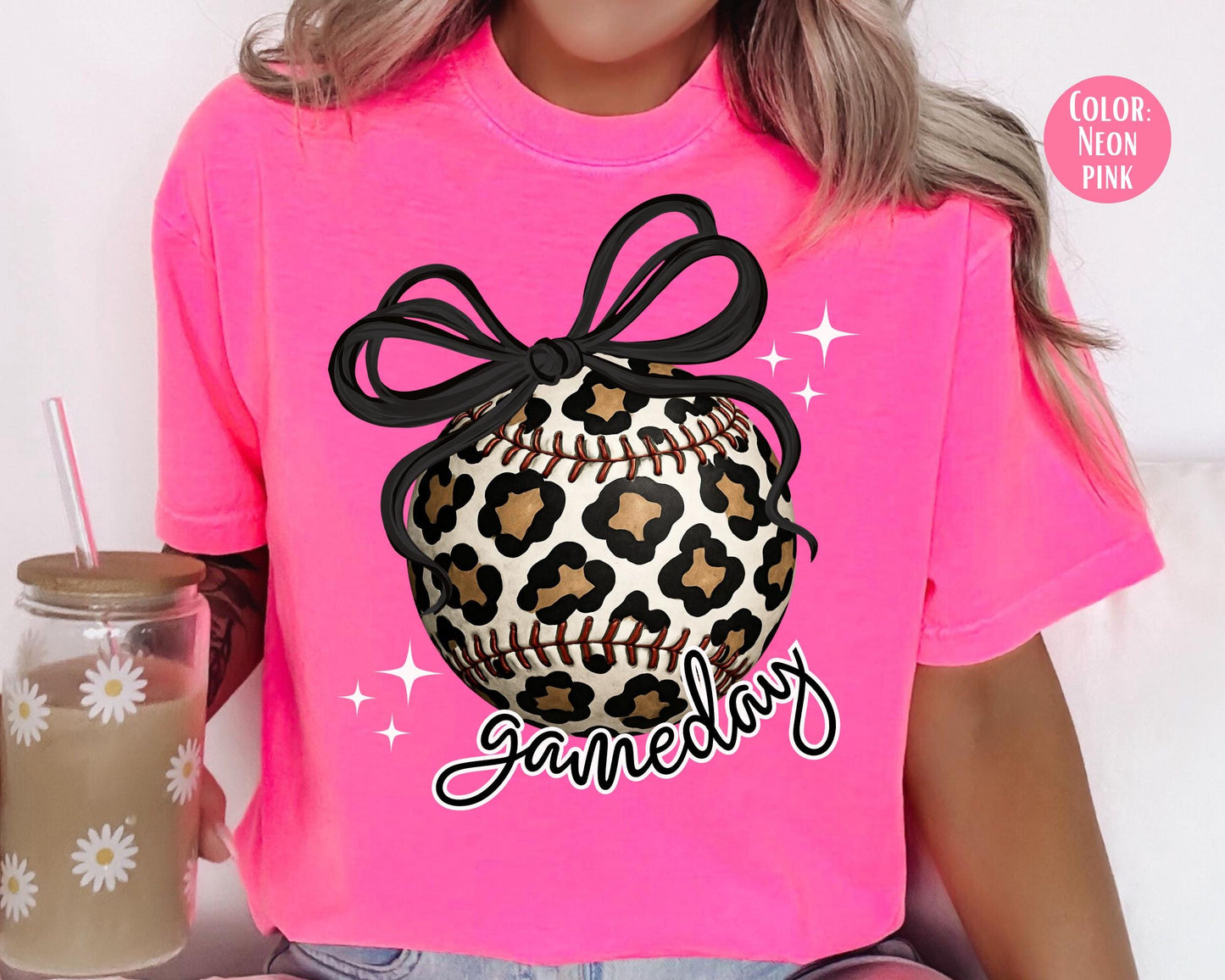 Comfort Colors Girls Leopard Softball Gameday Shirt, Kids Game Day Softball Shirts