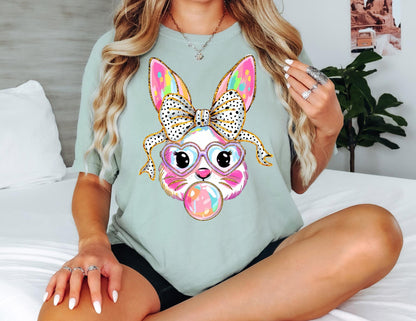 Comfort Colors Bubblegum Bunny T-Shirt, Easter Gift