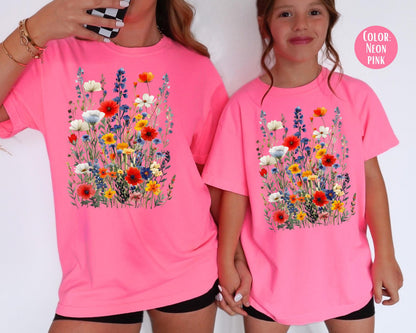 Comfort Colors Kids Wildflower Shirt: Girls Floral Tee