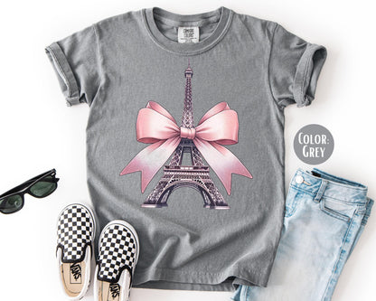 Comfort Colors Girly Eiffel Tower Shirt: Paris Vacation Tee