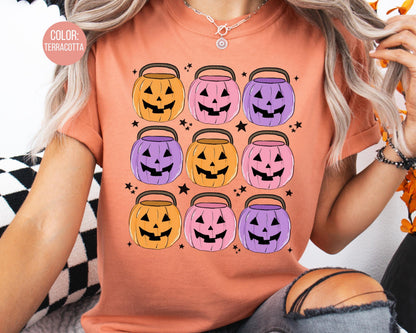 Comfort Colors Kids Halloween Shirt: Jack O' Lantern Pumpkin Tee