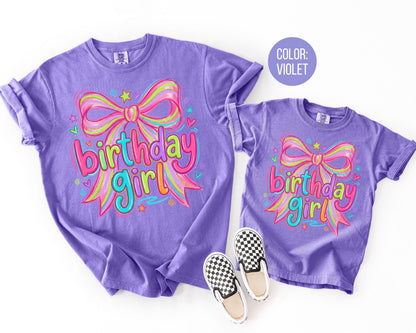 Comfort Colors Coquette Birthday Girl Shirt, Girls Birthday Shirts
