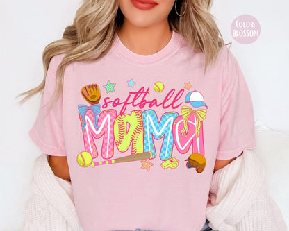 Comfort Colors Softball Mama Shirt, Softball Shirts
