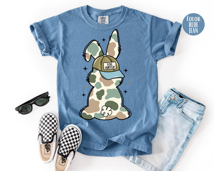 Comfort Colors® Boys Egg Hunter Bunny Shirt, Easter Shirts for Boys