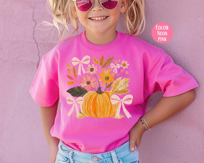 Floral Coquette Pumpkin Shirt: Comfort Colors Boho Fall Top