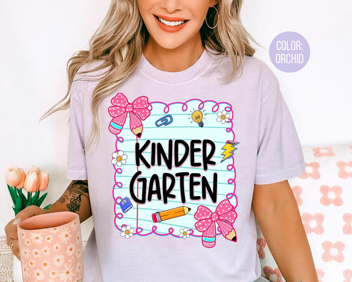 Comfort Colors® Coquette Kindergarten Shirt, Kindergarten Teacher Shirts