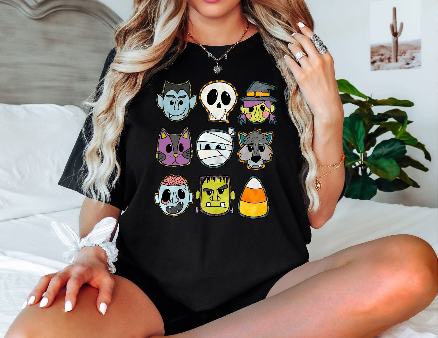 Comfort Colors Halloween Characters Shirt, Spooky Season Tee