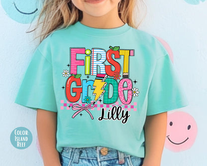 Comfort Colors First Grade Shirt: Custom Back to School Tee