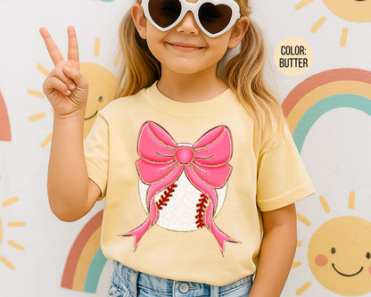 Comfort Colors Leopard Coquette Baseball Shirt, Girls Baseball Shirts