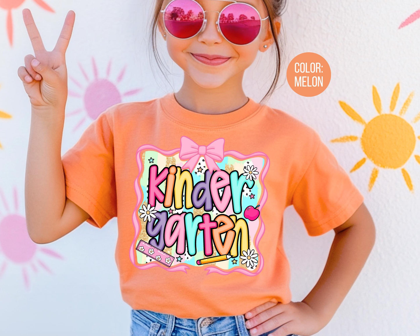 Comfort Colors Kindergarten Shirt: Preppy Coquette Back to School Tee