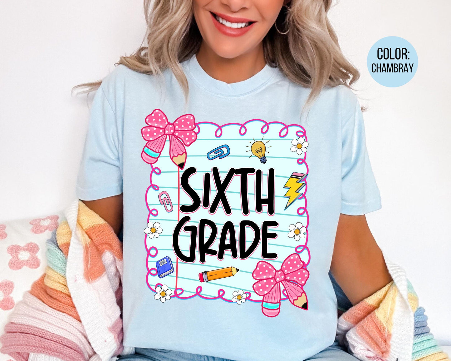 Comfort Colors® Coquette Sixth Grade Shirt, 6th Grade Teacher Shirts