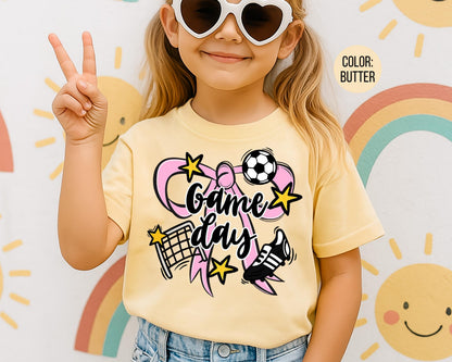 Comfort Colors Girls Game Day Soccer Shirt: Coquette Soccer Shirts
