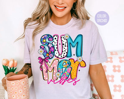 Comfort Colors® Floral Summer Vibes Shirt, Summer Shirts