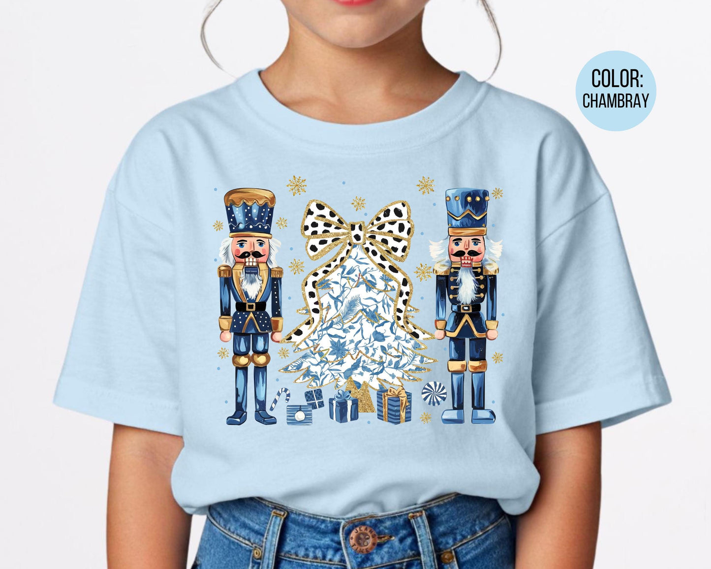 Comfort Colors Blue Victorian Nutcracker Shirt, Coquette Christmas Shirts, Nutcracker Gift