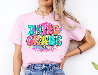 Comfort Colors Third Grade Teacher Shirt: Retro Back to School Tee