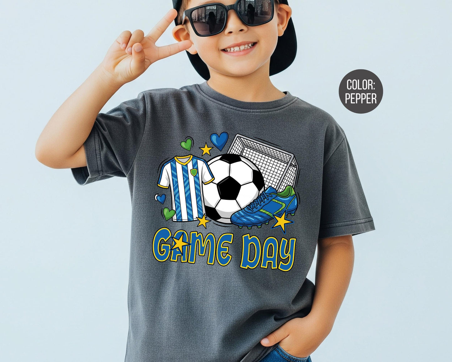 Comfort Colors Kids Game Day Soccer Shirt - Boys Soccer Tee