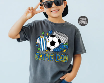 Comfort Colors Kids Game Day Soccer Shirt - Boys Soccer Tee