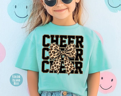 Comfort Colors Coquette Leopard Cheer Shirt - Youth & Girls