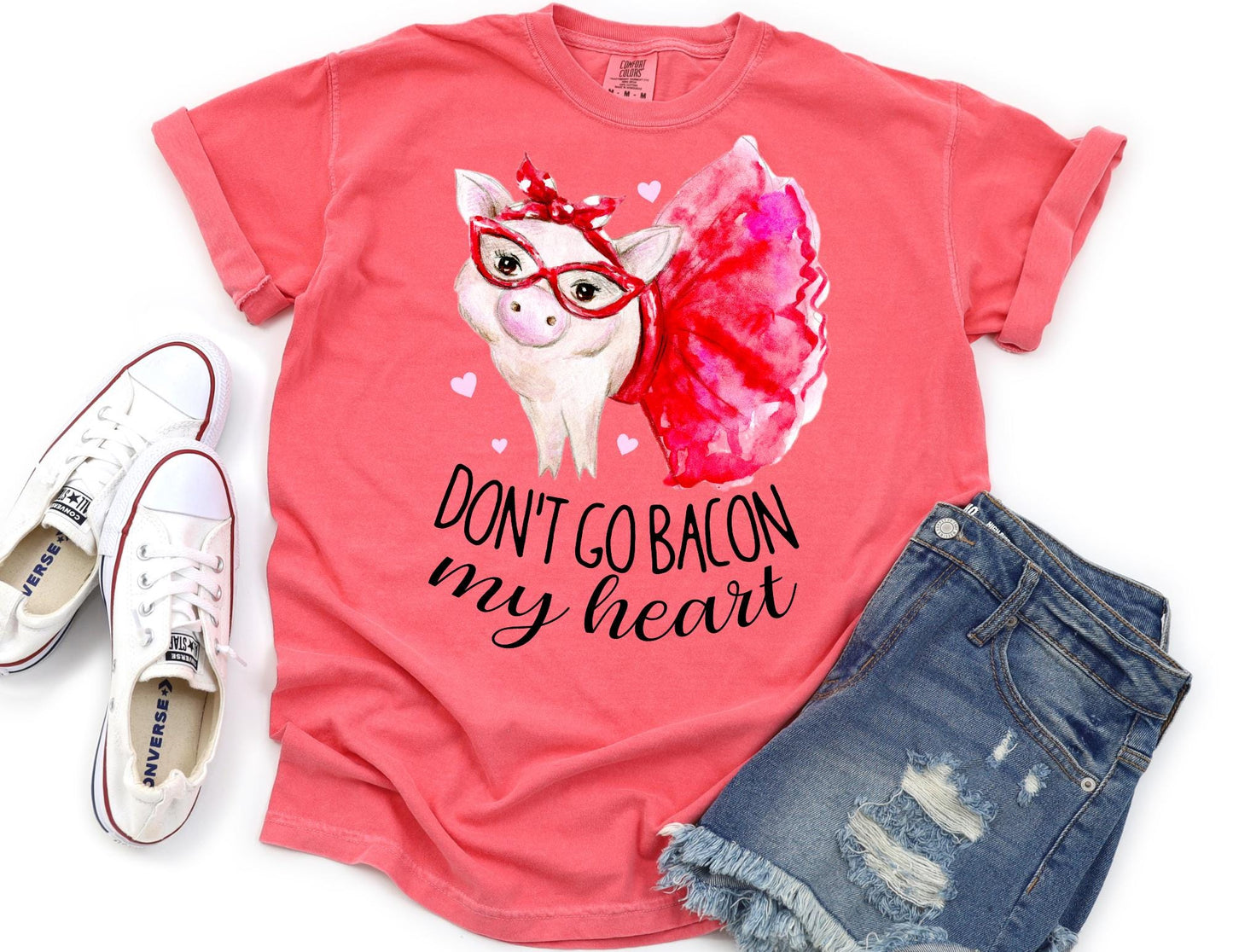 Comfort Colors Pig Valentine Shirt: Funny Bacon Pun Tee