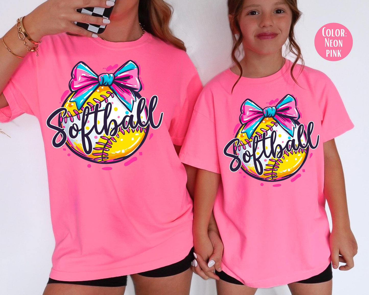 Girls Coquette Softball Shirt: Comfort Colors Youth Tee