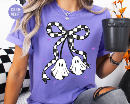 Comfort Colors Coquette Ghost Shirt - Girly Halloween Tee
