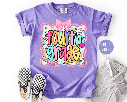 Comfort Colors 4th Grade Shirt: Preppy Back to School Tee