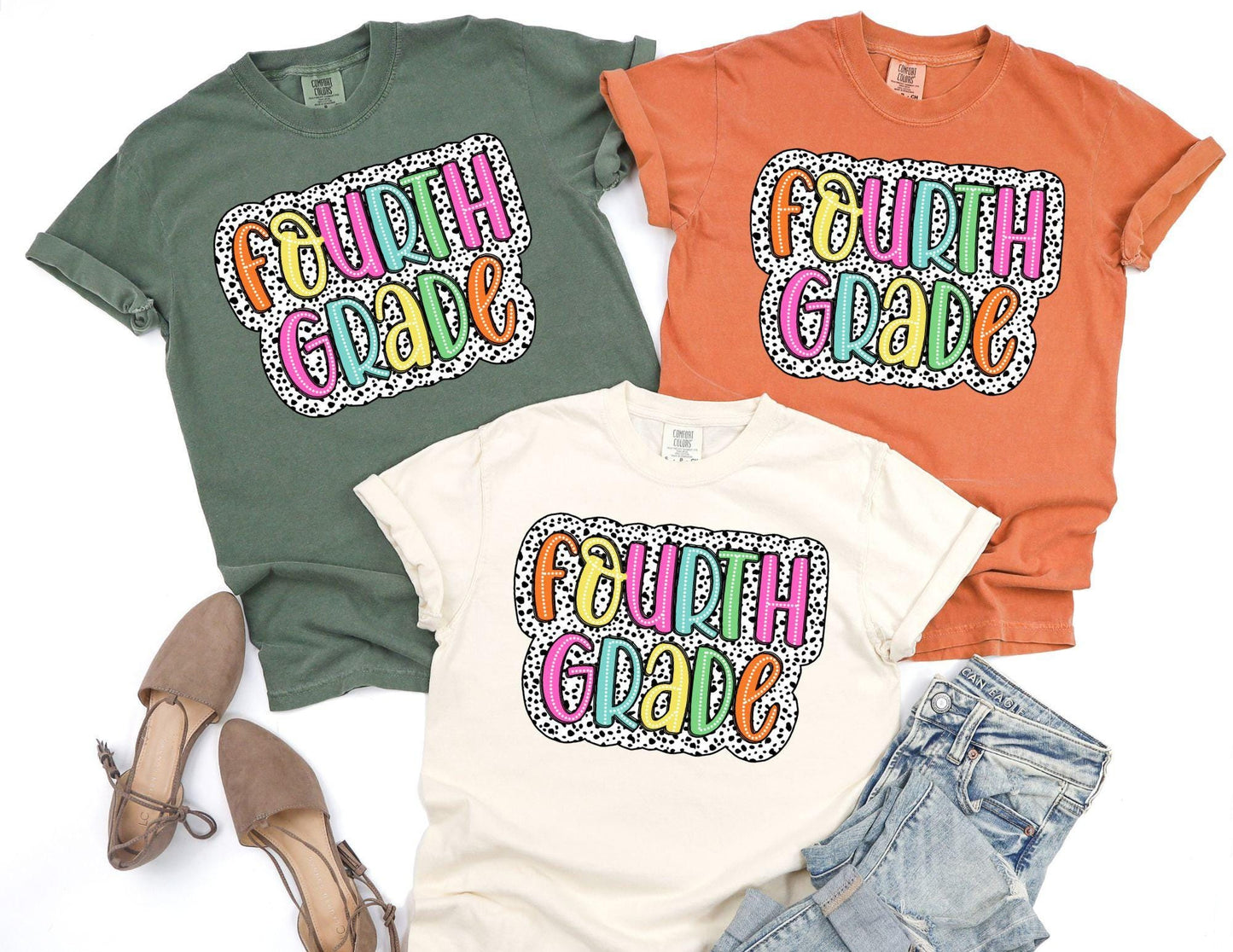 Comfort Colors Dalmatian Fourth Grade Teacher Shirt