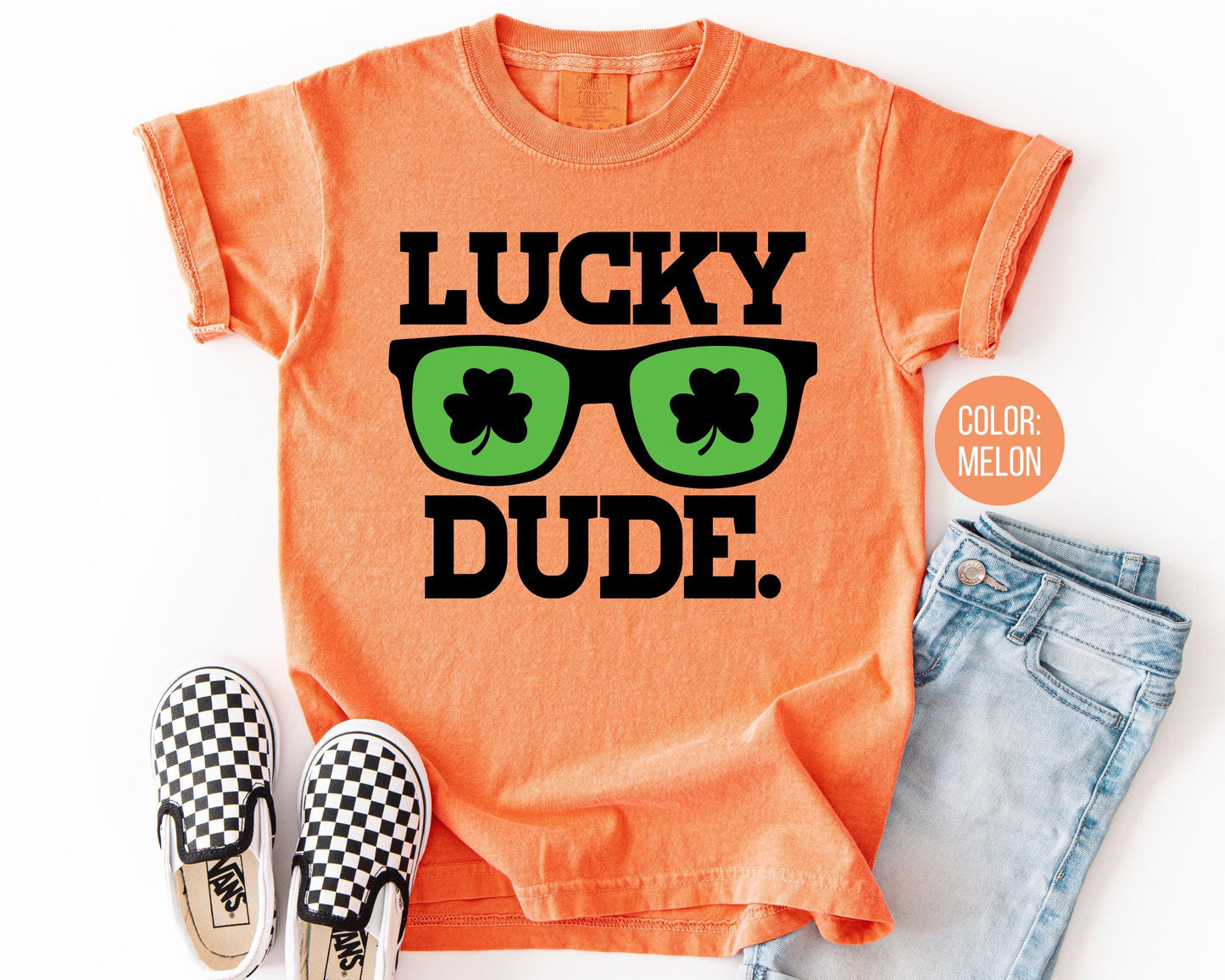 Comfort Colors® Boys Lucky Dude Shirt, Kids St Patricks Day Shirts