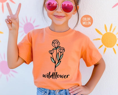 Comfort Colors Wildflower Shirt: Girls Youth Tee