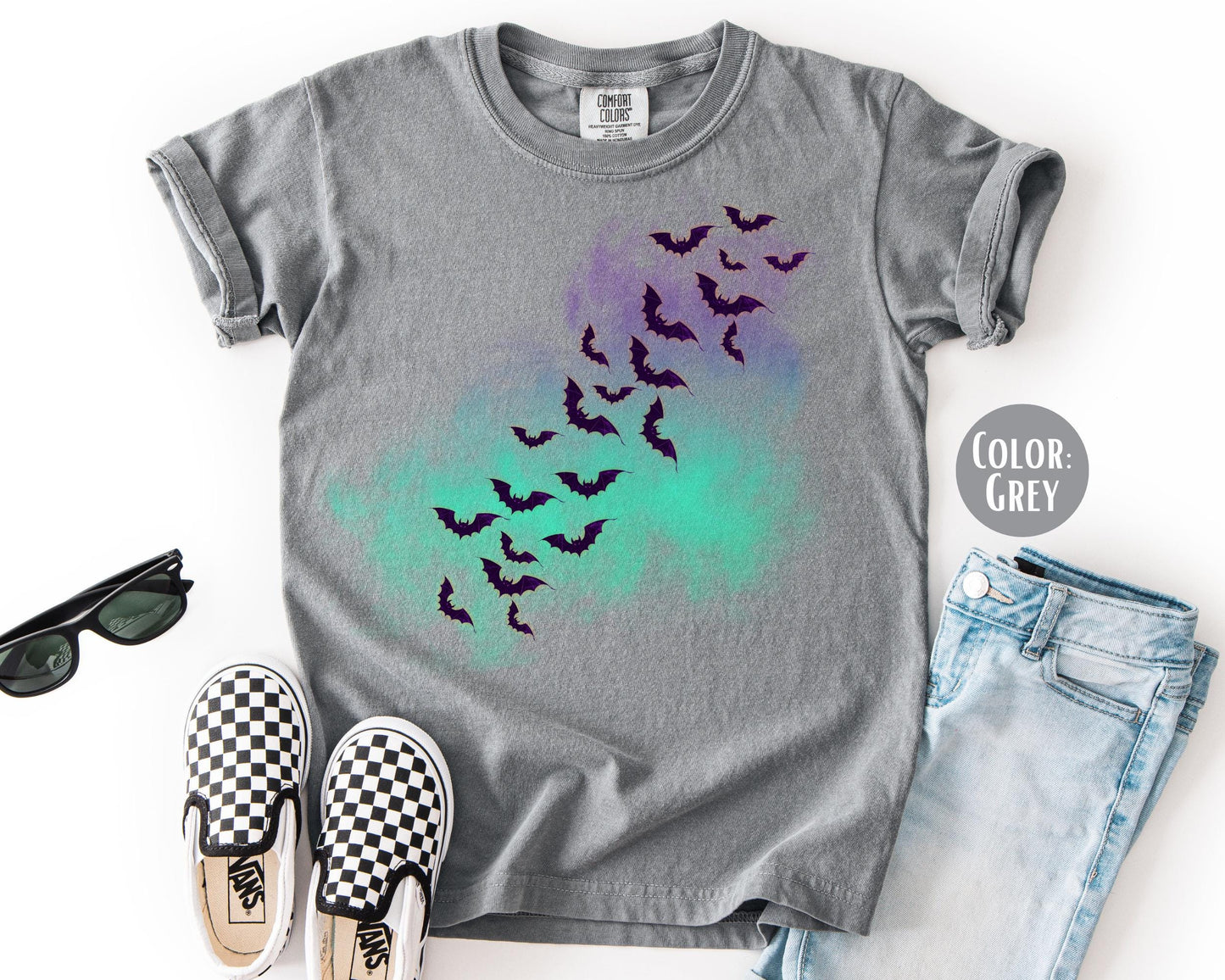 Comfort Colors Spooky Bat Shirt: Halloween Graphic Tee