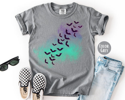 Comfort Colors Spooky Bat Shirt: Halloween Graphic Tee