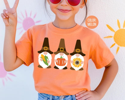 Comfort Colors Pilgrim Gnomes Thanksgiving Shirt, Thanksgiving Mommy and Me Shirts