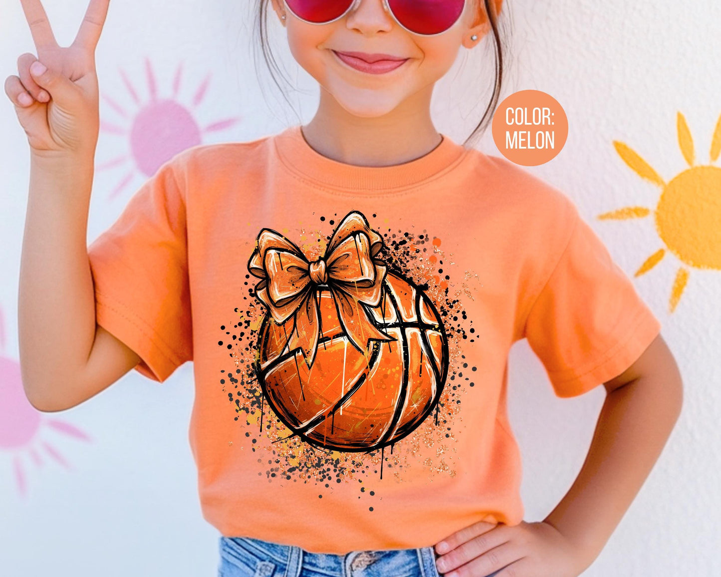 Comfort Colors Girls Basketball Bow Shirt: Kids Basketball Shirts