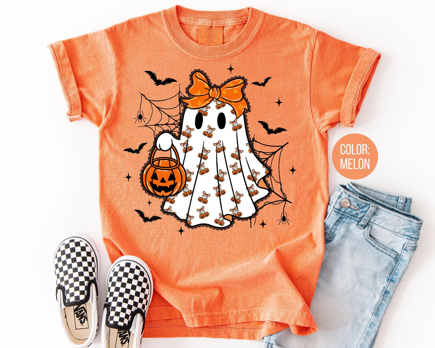 Comfort Colors Lace Ghost Shirt: Coquette Halloween Tee
