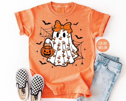 Comfort Colors Lace Ghost Shirt: Coquette Halloween Tee