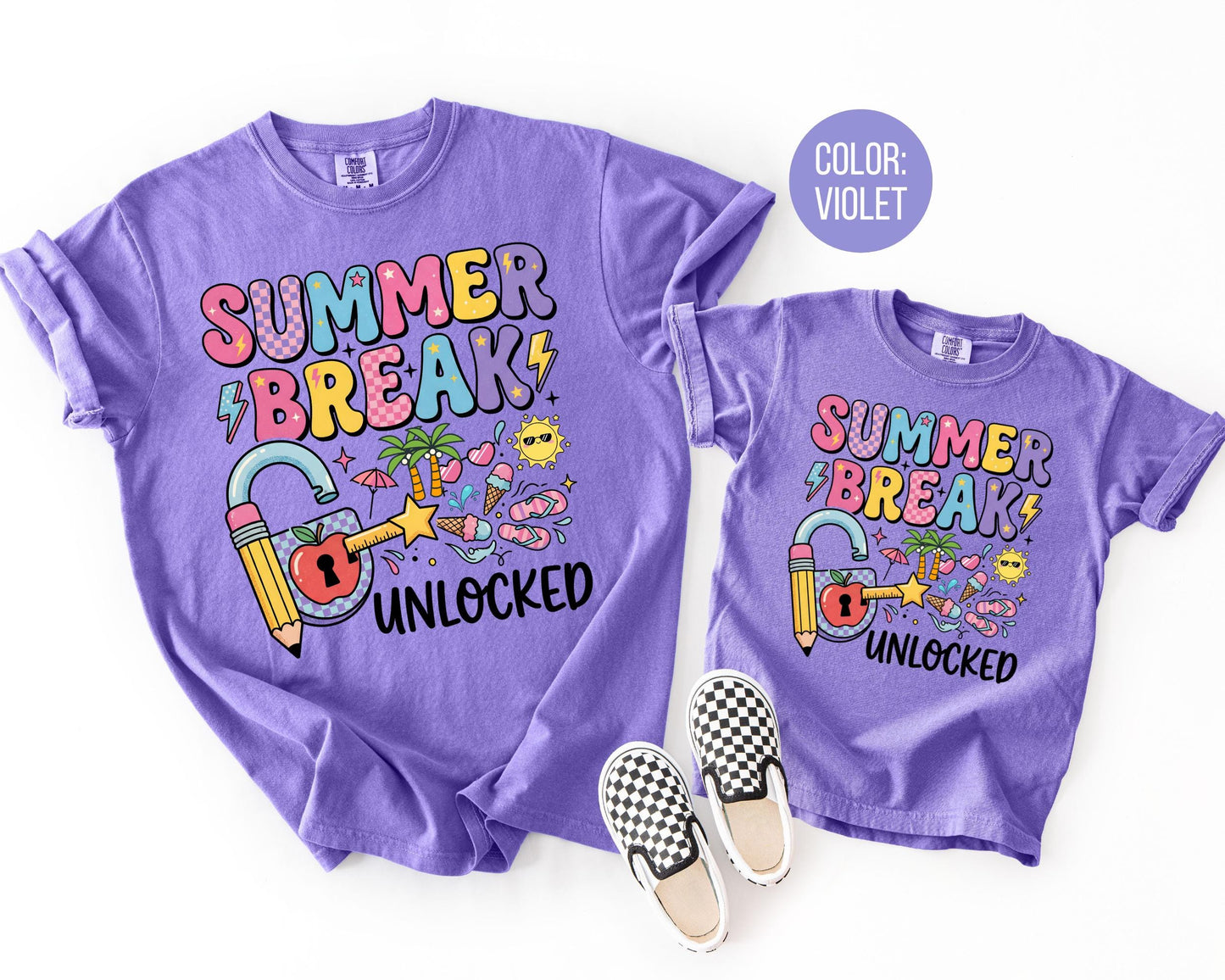 Comfort Colors® Summer Break Unlocked Shirt, End of School Year Shirts
