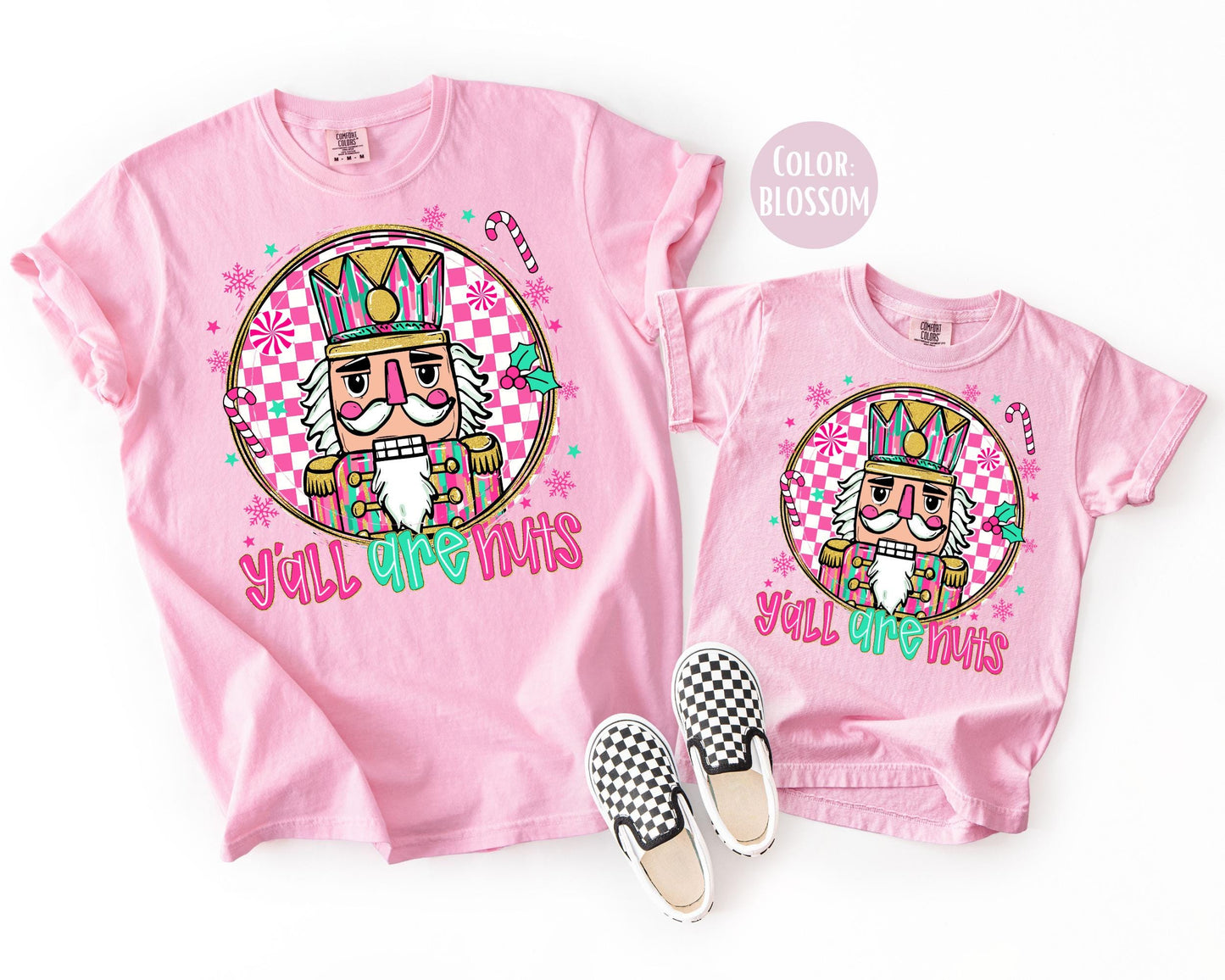 Comfort Colors Y'all Are Nuts Shirt, Girls Funny Christmas Shirts, Kids Nutcracker Tee