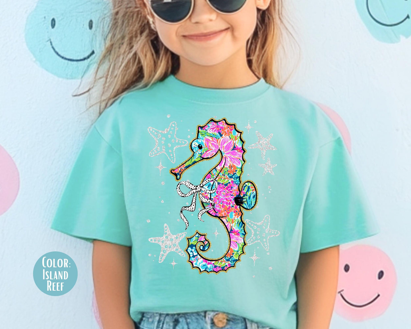 Comfort Colors® Preppy Summer Sea Horse Shirt, Girls Summer Shirts