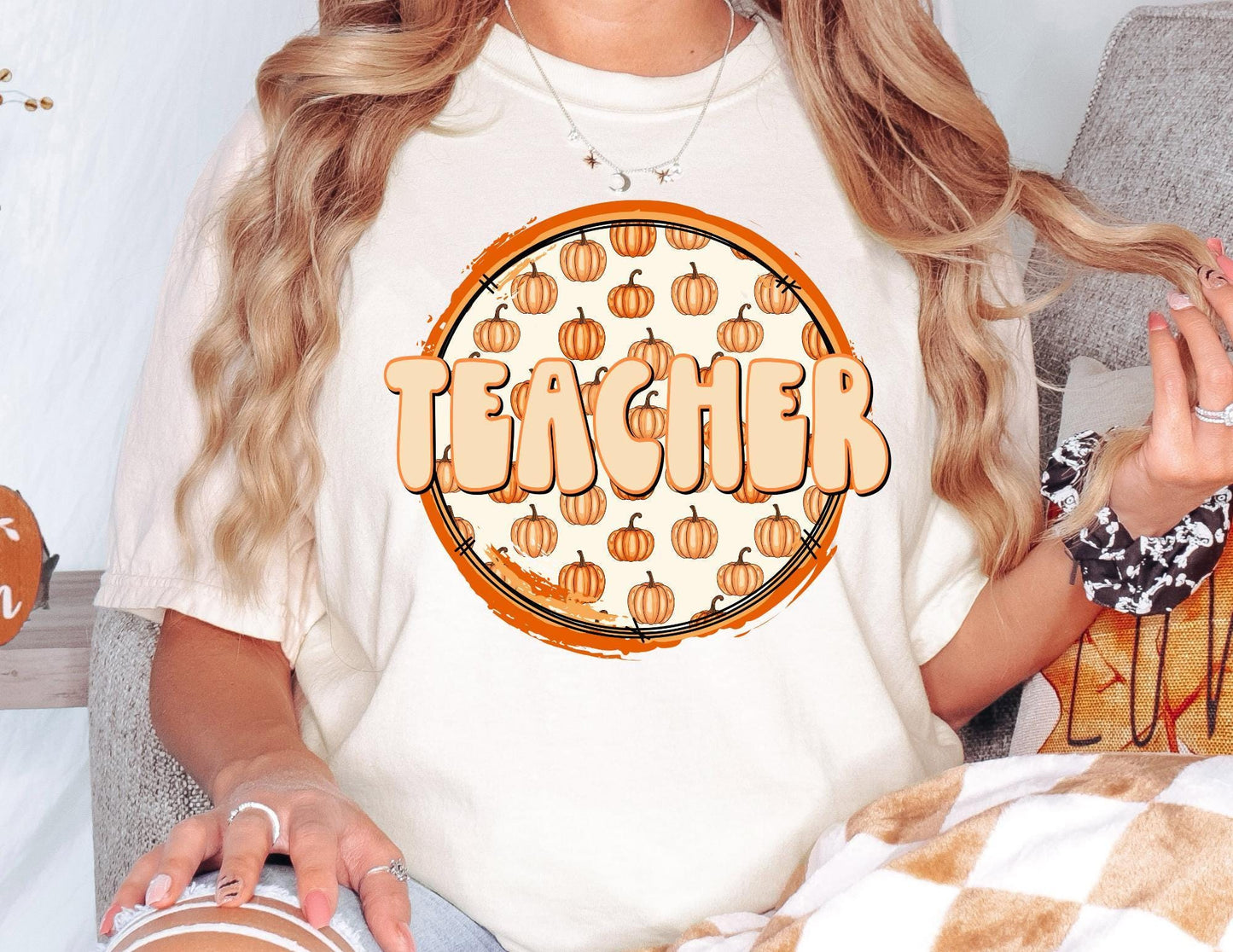 Comfort Colors Pumpkin Teacher Shirt: Fall Thanksgiving Tee