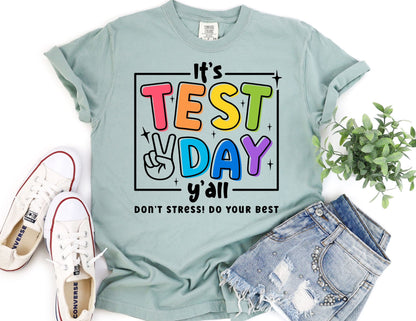 Comfort Colors "It's Test Day Y'all" Teacher Shirt