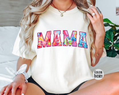 Comfort Colors Tie Dye Mama Shirt - Varsity Mom Tee
