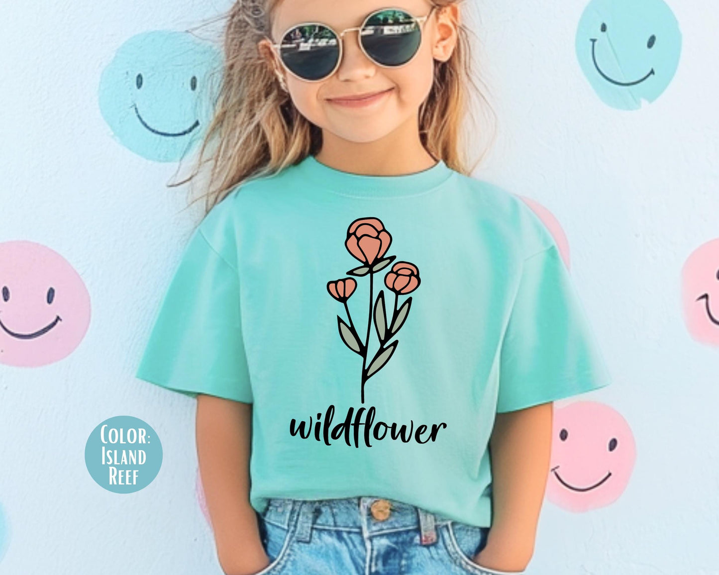 Comfort Colors Wildflower Shirt: Girls Youth Tee