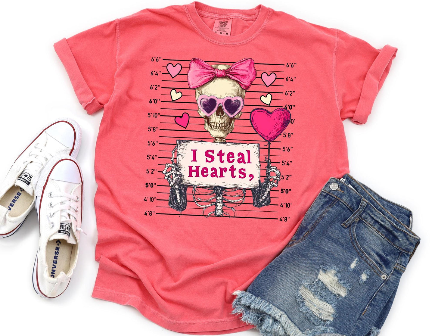 Comfort Colors Skeleton Valentine Shirt, I Steal Hearts