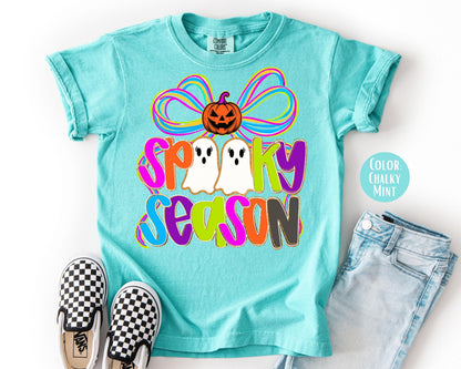 Comfort Colors Spooky Season Shirt: Coquette Preppy Halloween Tee